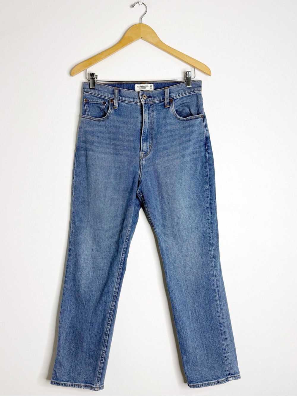 Abercrombie & Fitch Curve Love Ankle Straight Jeans Size 6/28 Ultra High Rise